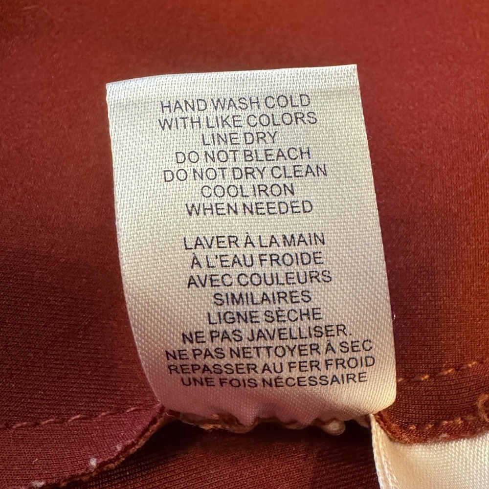 T Tahari Women S Faux Leather Rust Orange Collarless Jacket Coat‎ - Picture 6 of 8
